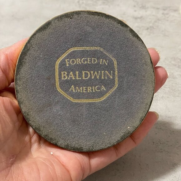 Vintage Baldwin Set of Two 3" Solid Polished Brass Taper Candlestick Holders USA - Picture 5 of 5